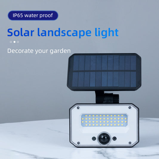 Intact Solar Safety Light, White Light, Adjustable Waterproof Wall Light, Suitable For Garden Decoration Waterproof Wall Lighting Garden Corridor, 500lm 48led 1200mah