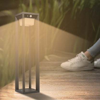 Intact Outdoor Solar Light, 120 Degree Motion Angle, Waterproof, Column Type, Suitable For Courtyard Walls, Corridors, Driveways, Paths, Garden Gates, Etc