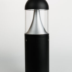 INTACT Aluminum Semi-circular cover Black Bollard Light (LED INSIDE)